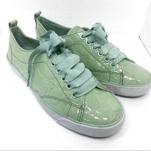 Coach Suzzy women’s patent leather green sneakers